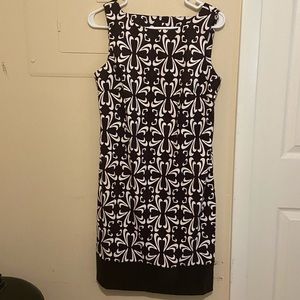 AGB Dress Brown/White Patterned Sleeveless Dress